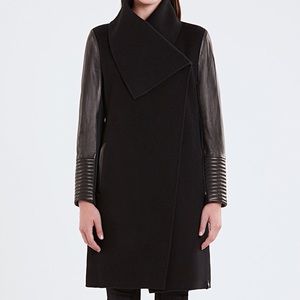 Rudsak Taplin two tone wool and leather jacket